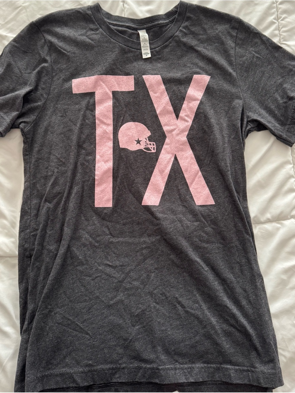 Women’s Gray T-Shirt with Pink TX Graphic